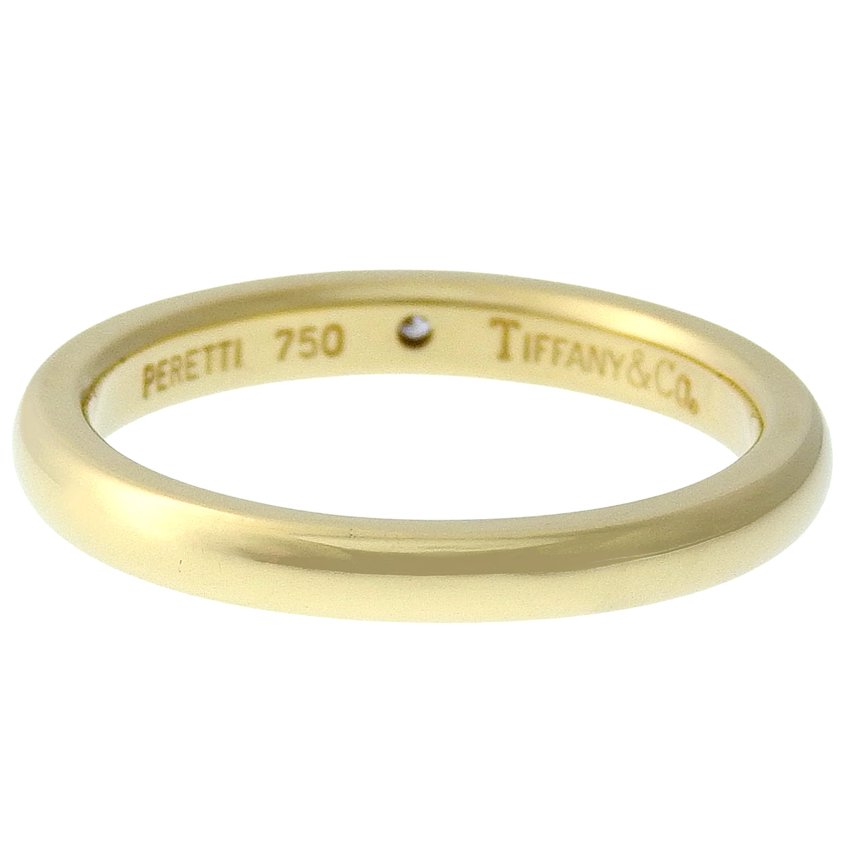 Stacking Band Ring, 18K Yellow Gold, Size 10.5 (50.5), 3.7g, 1 Diamond