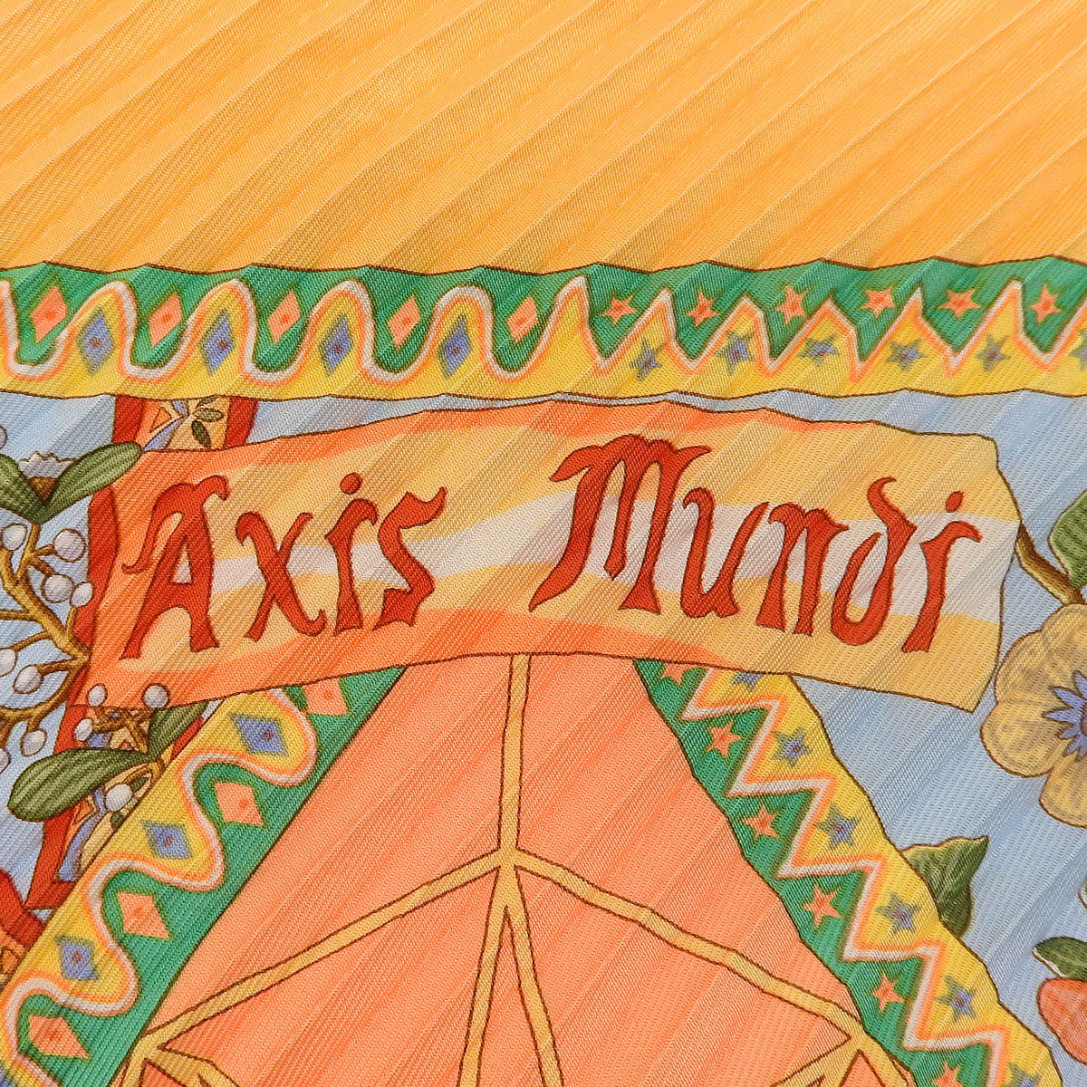 Axis Mundi The Axis of the World Pleated Carré 140 Silk