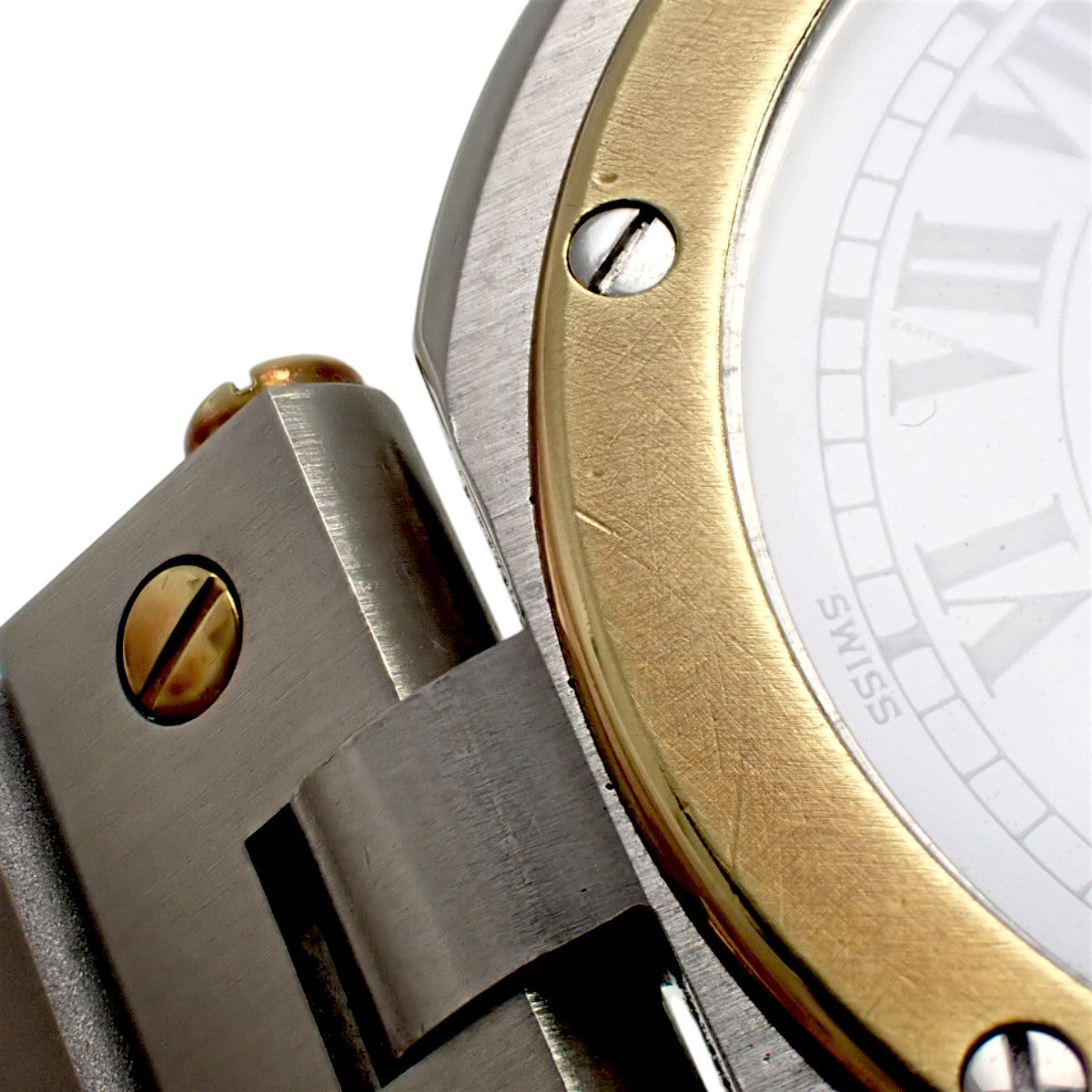 Santos Vendome LM YG/SS White Quartz Ladies'