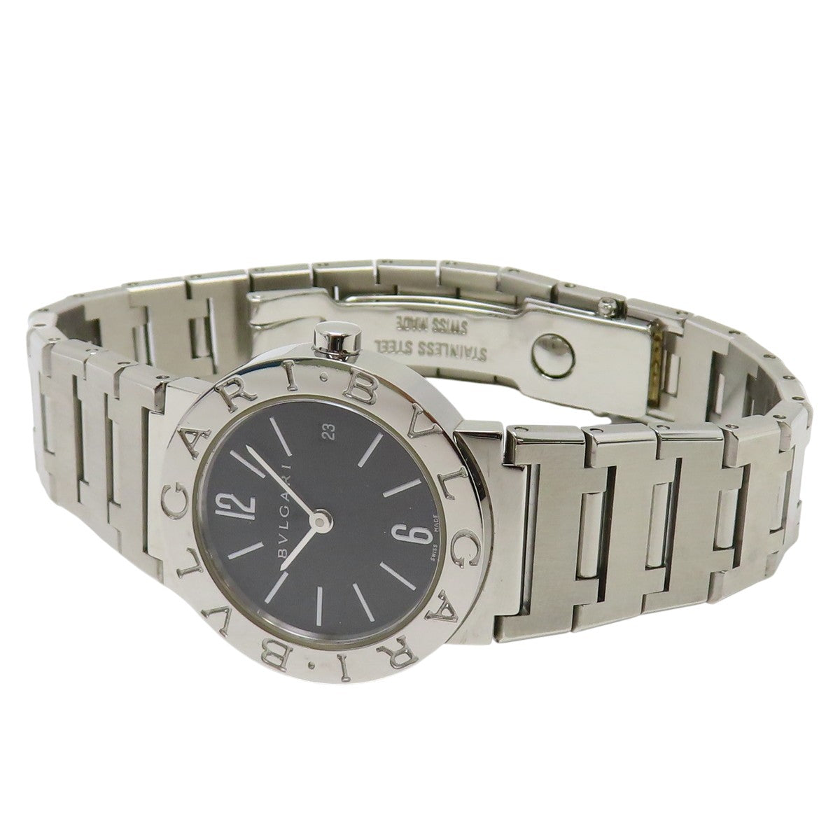 BVLGARI BVLGARI ブルガリブルガリ BB26SS SS ブラック クオーツ レディース