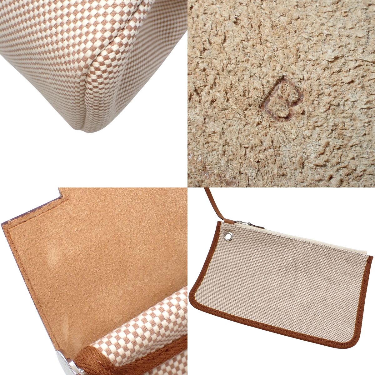 Herbag Zip PM retourné Toile GM Vache Hunter Natural Silver Hardware B stamp