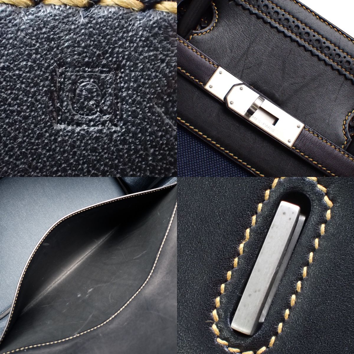 Birkin 40 Gillies Evercalf Toile H Palladium Hardware Denim Fonce Silver Hardware □Q Stamp