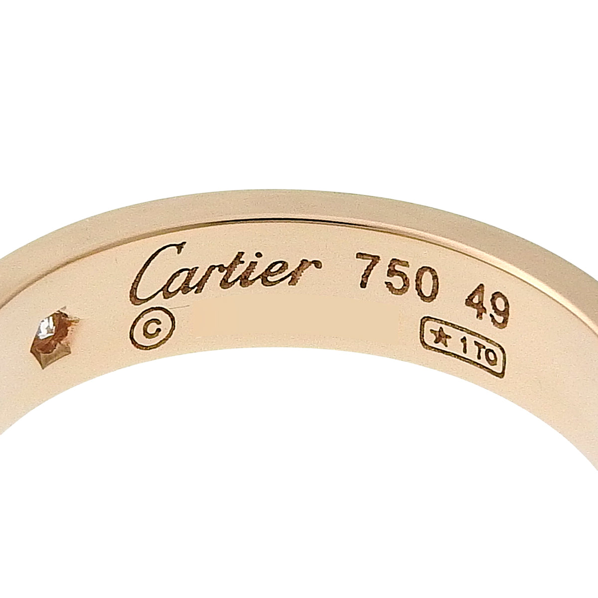 LOVE ring, small model, 1 diamond, 18K rose gold, size 49, 4.1g, 1PD