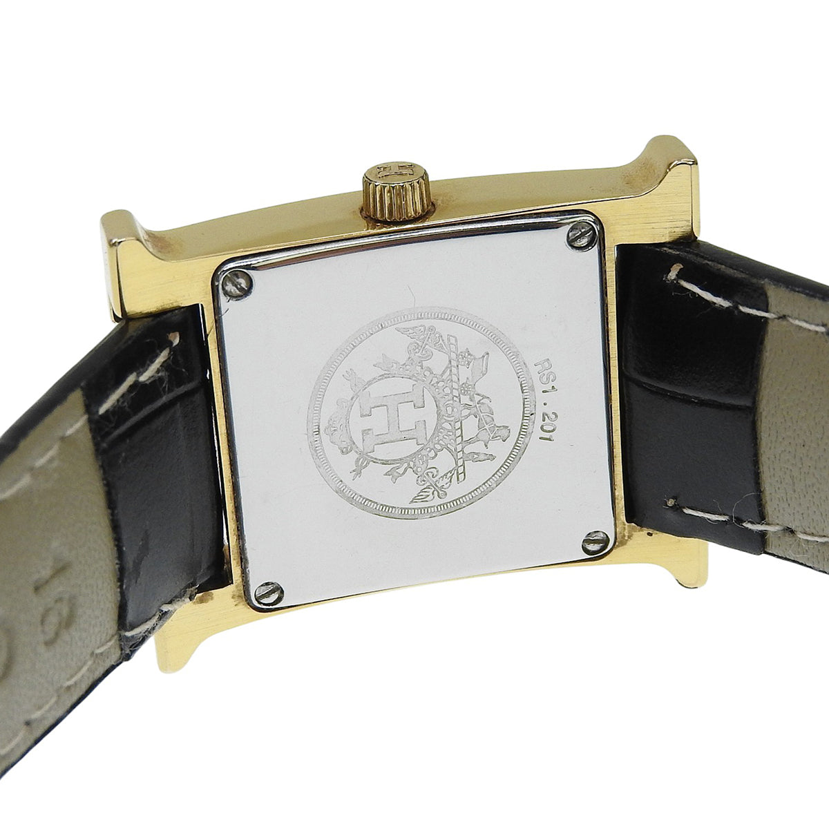 H Watch RS1.201 GP/Leather White Quartz Ladies