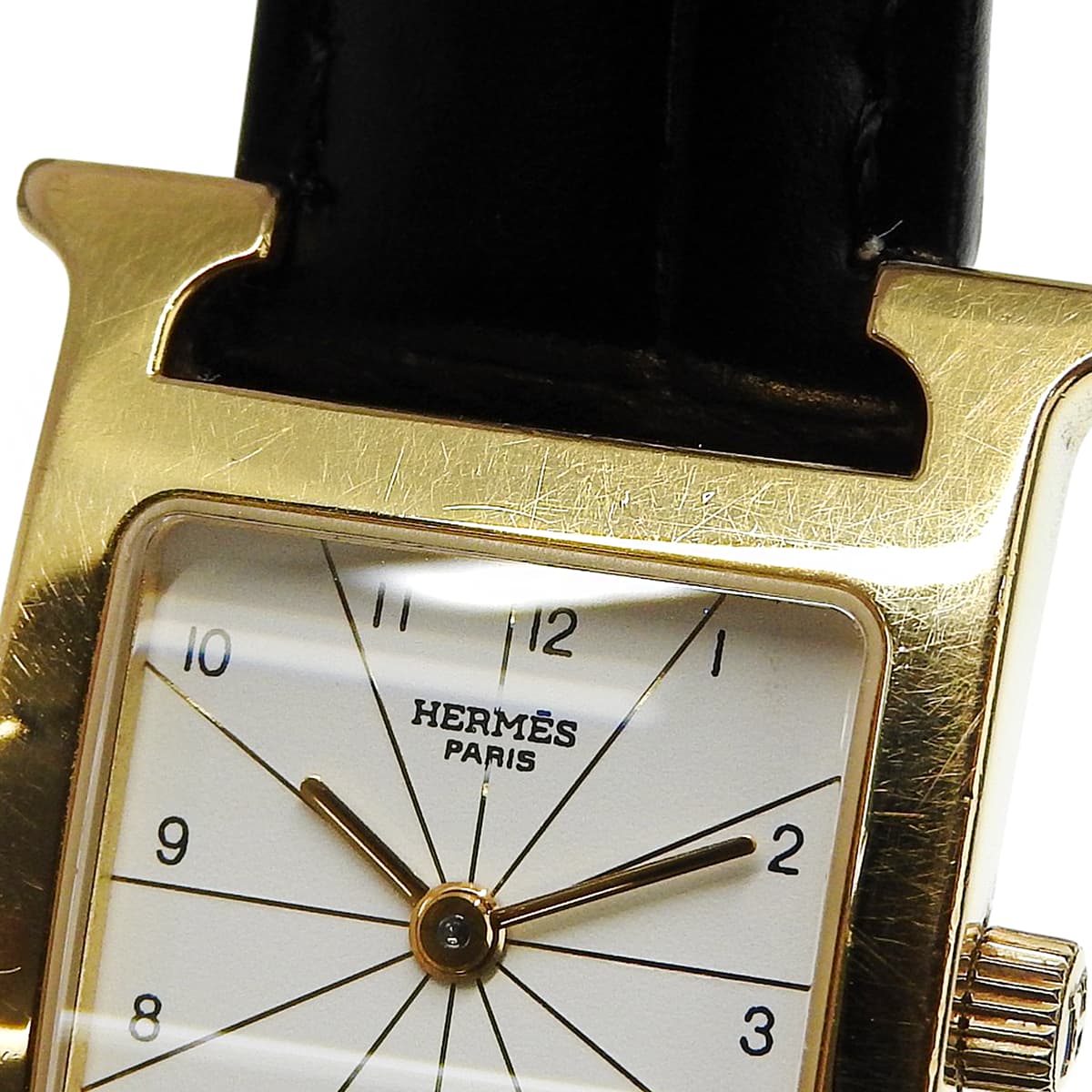 H Watch RS1.201 GP/Leather White Quartz Ladies