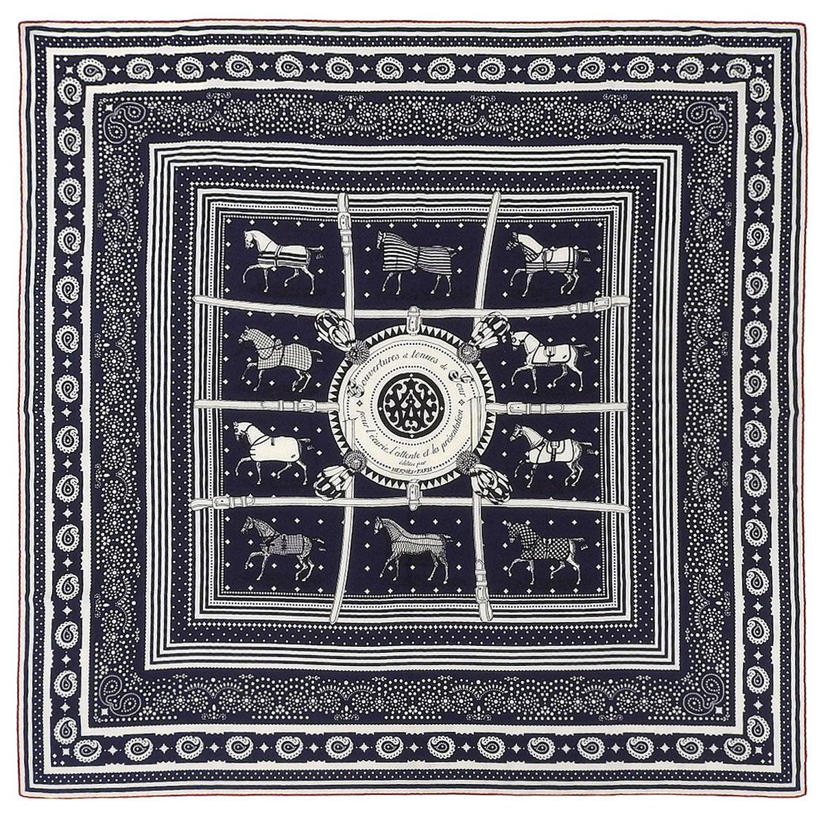 馬着柄 カレジェアン Couvertures et tenues de jour カシミヤ シルク