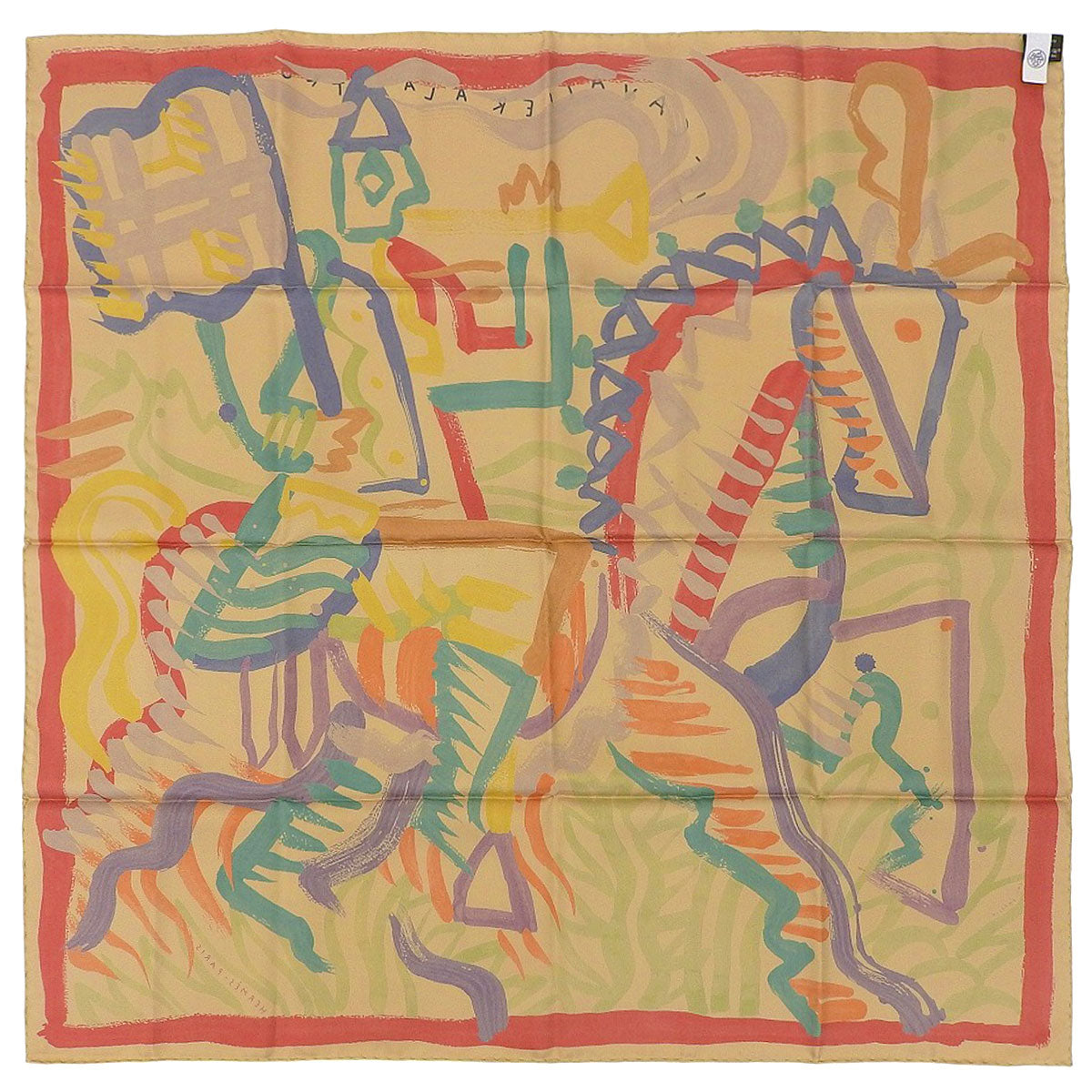 トランペットを奏でる騎士 カレ90 Le Cavalier a la Trompette シルク H004092S 03