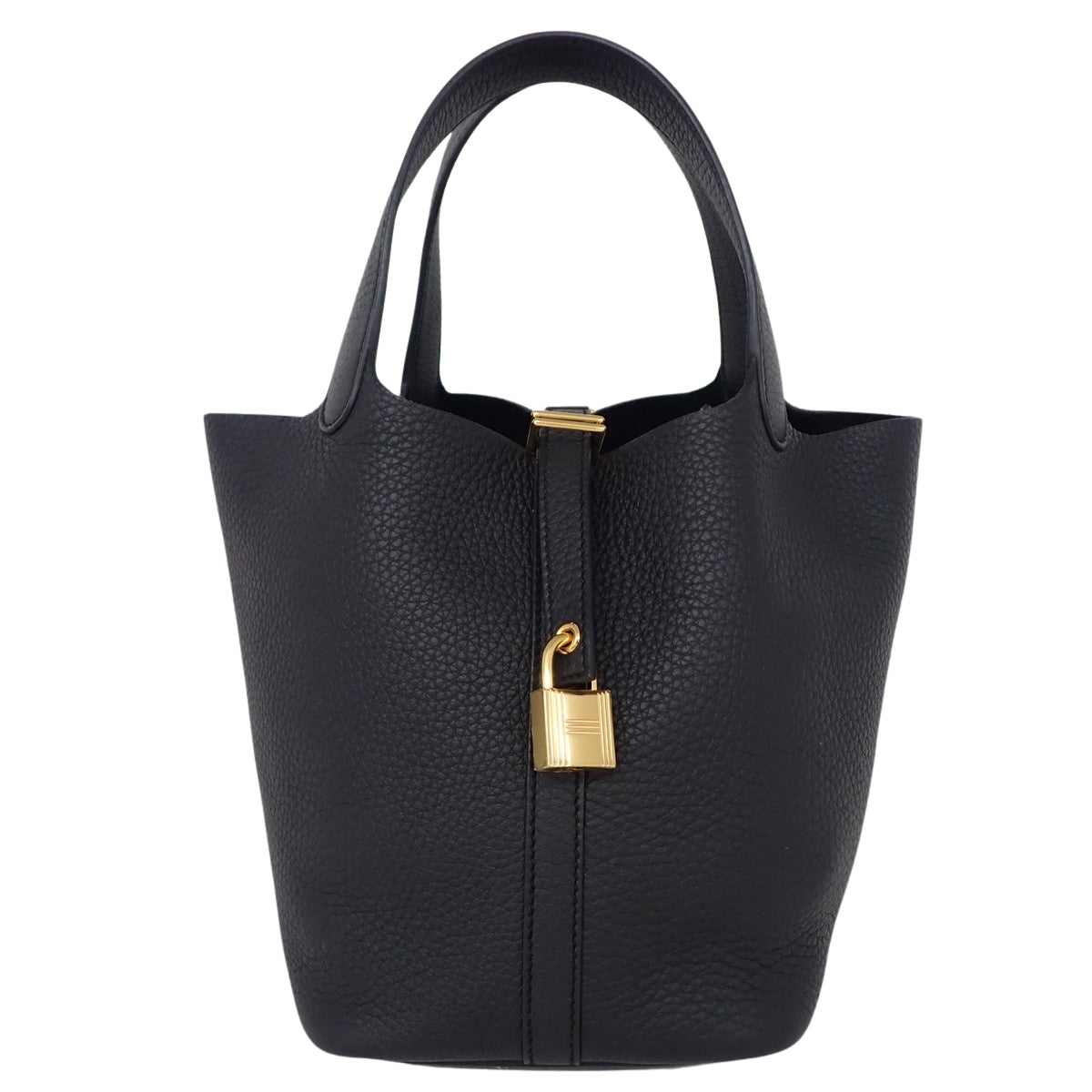 Picotin Lock PM, Taurillon Clemence, Black, Gold Hardware