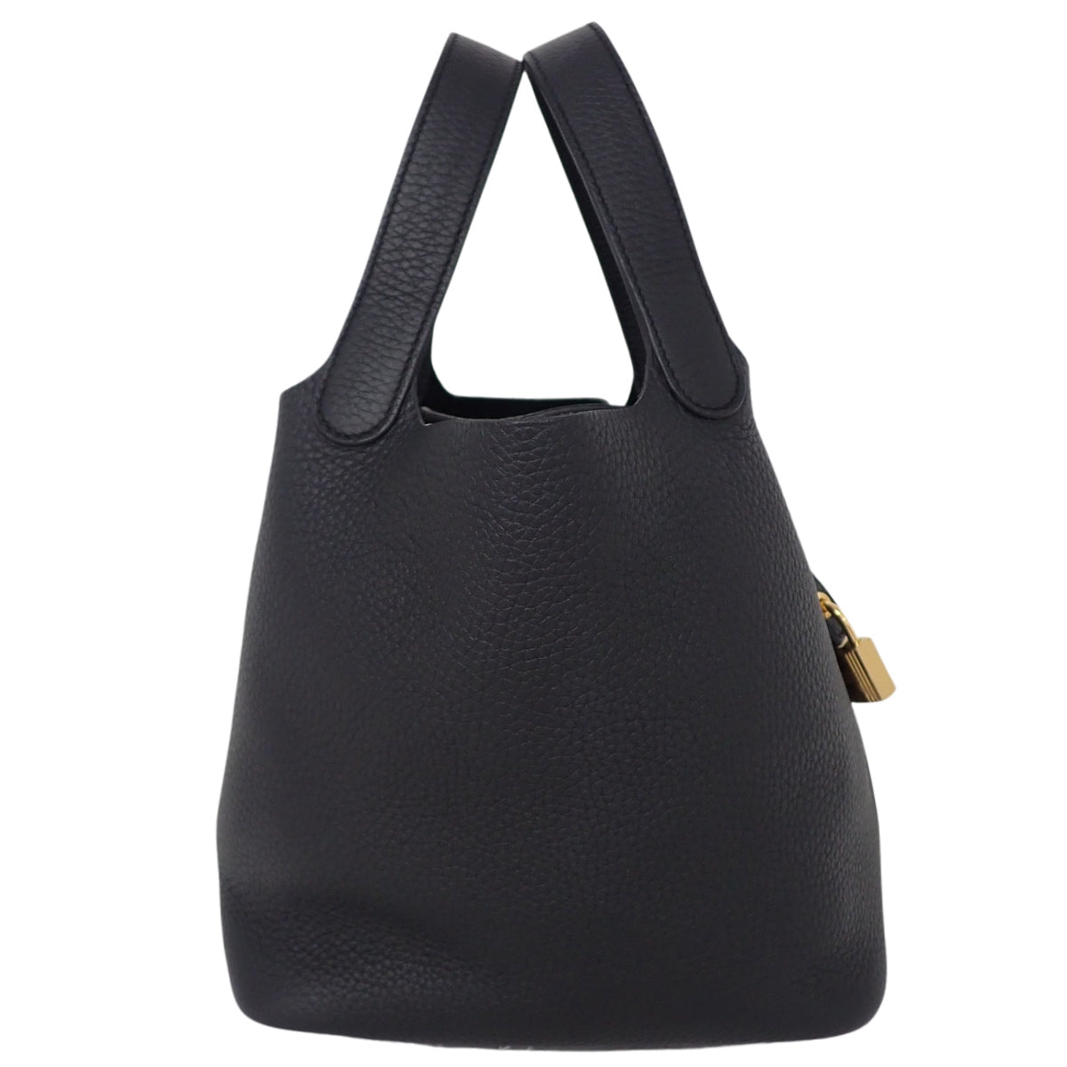 Picotin Lock PM, Taurillon Clemence, Black, Gold Hardware