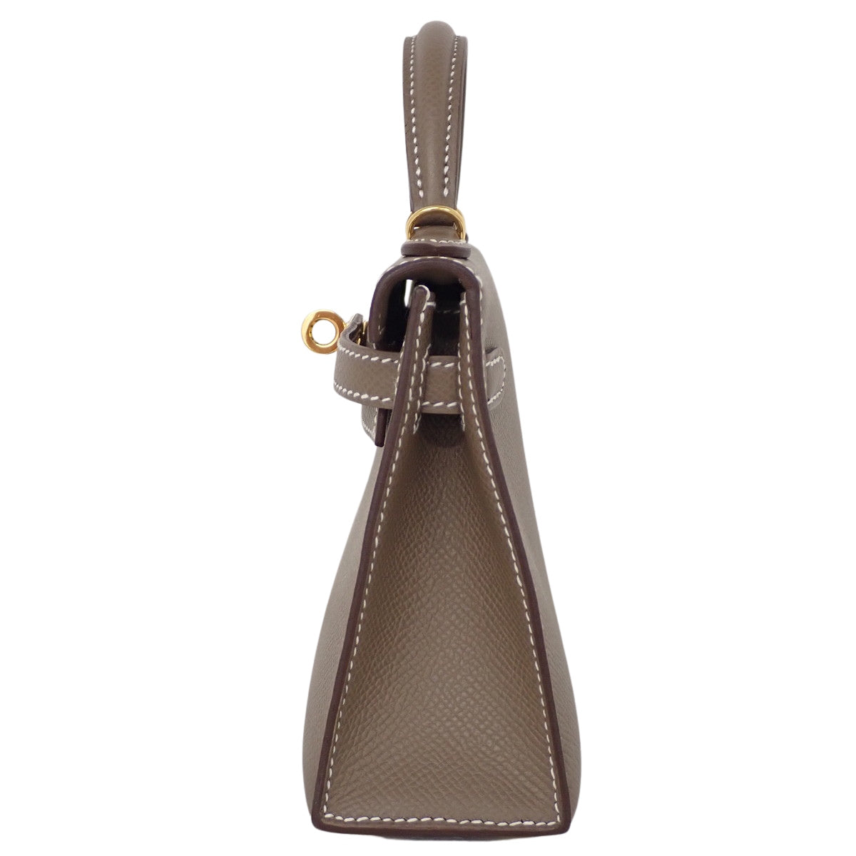 Mini Kelly 2, Veau Epsom, Etoupe/Etoupe, Gold Hardware, K stamp