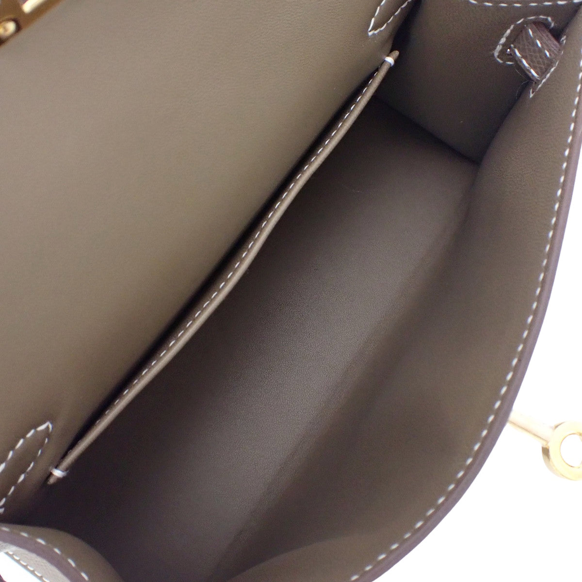 Mini Kelly 2, Veau Epsom, Etoupe/Etoupe, Gold Hardware, K stamp