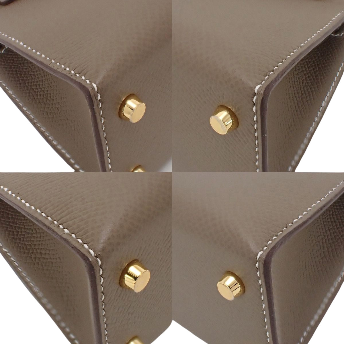 Mini Kelly 2, Veau Epsom, Etoupe/Etoupe, Gold Hardware, K stamp