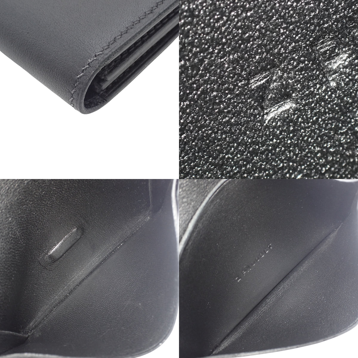 Bearn Card Case, Box Calf, Palladium Hardware, Black, Z stamp