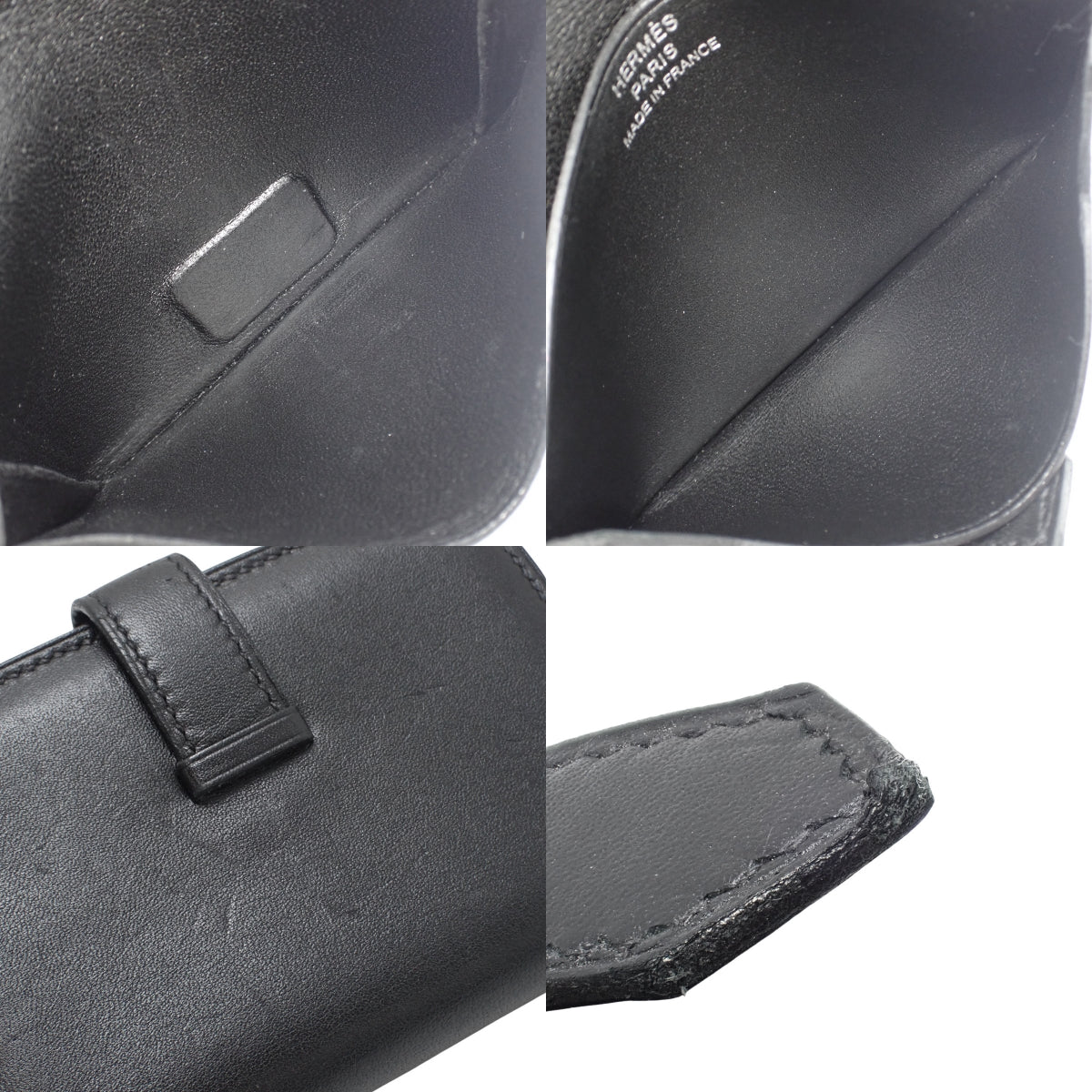 Bearn Card Case, Box Calf, Palladium Hardware, Black, Z stamp