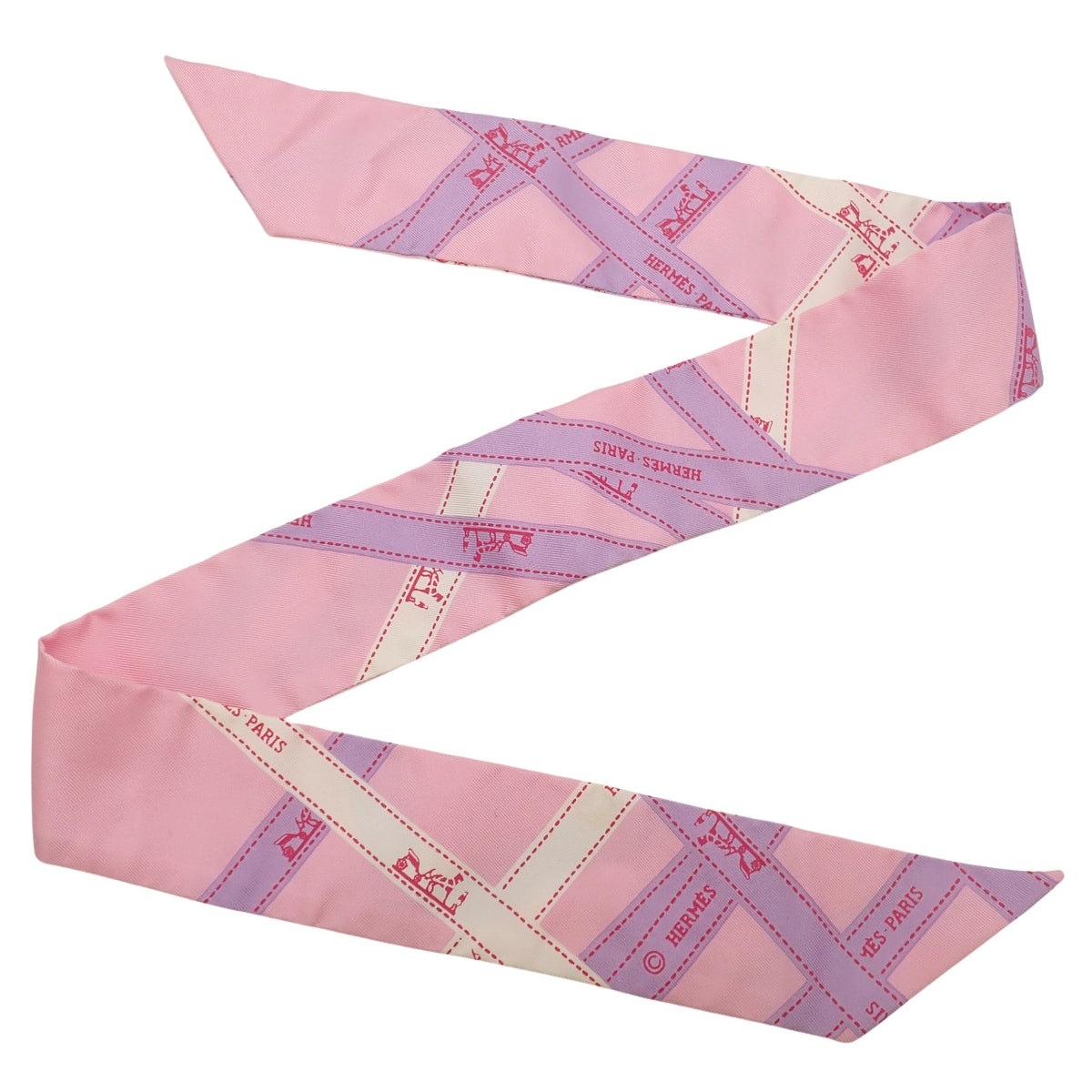 Bolduc print twilly silk