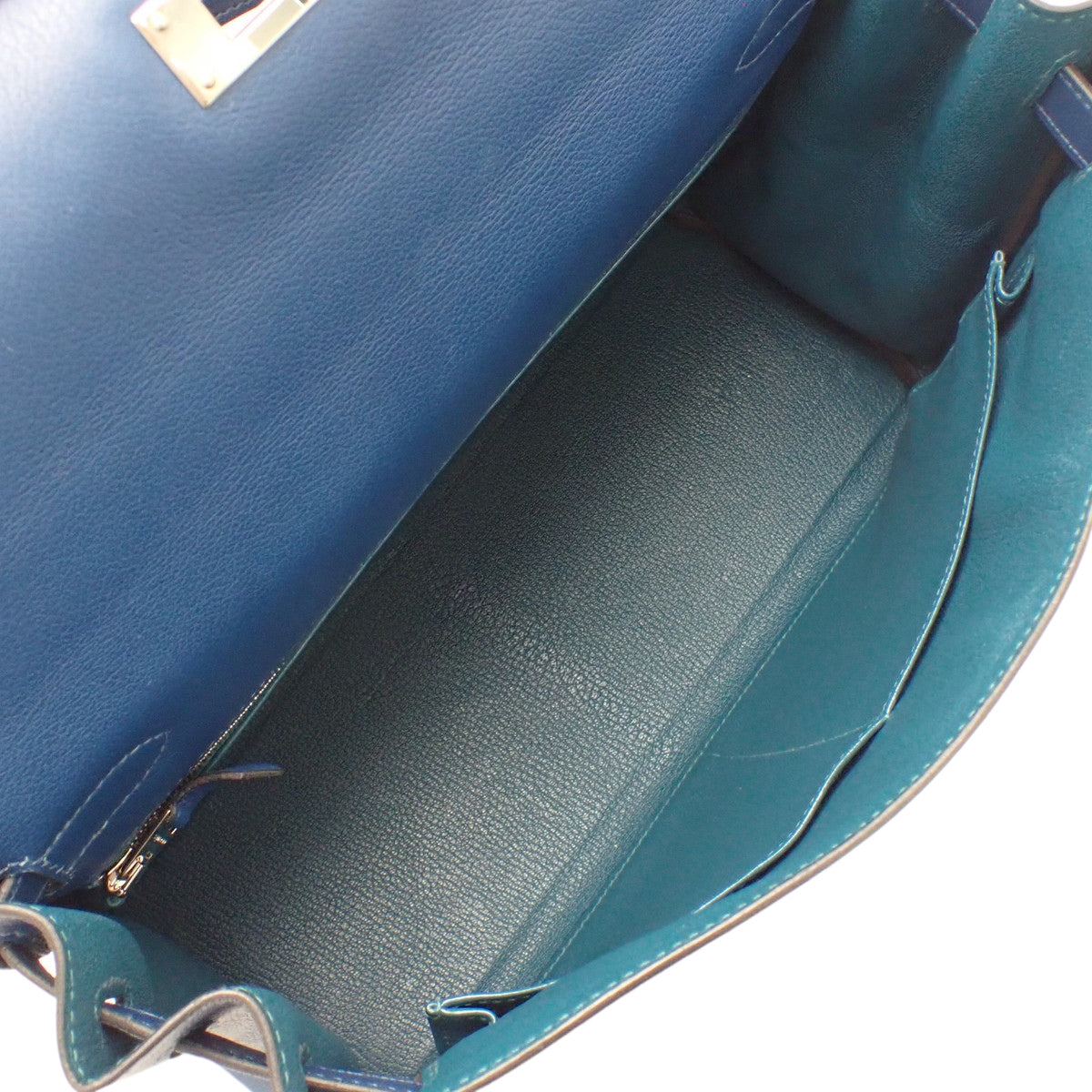 ケリー32(内縫い) エバーカラー ブルードプリュス/コルヴェール シルバー金具 D刻印