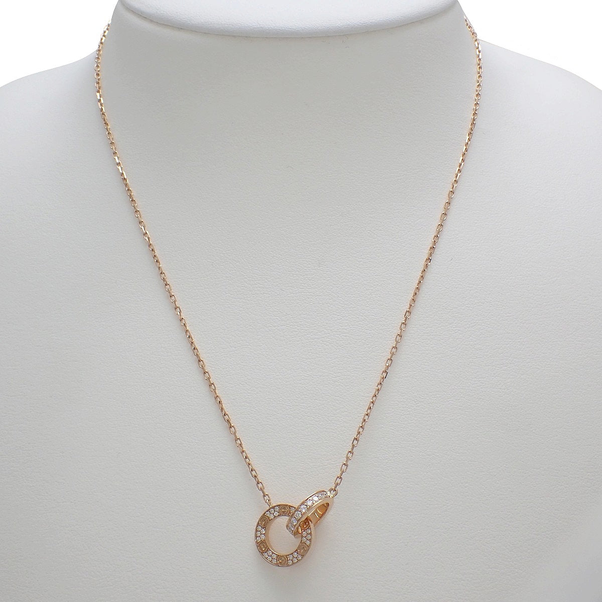 LOVE ペンダント パヴェセッティング ダイヤモンド K18PG 5.8g
