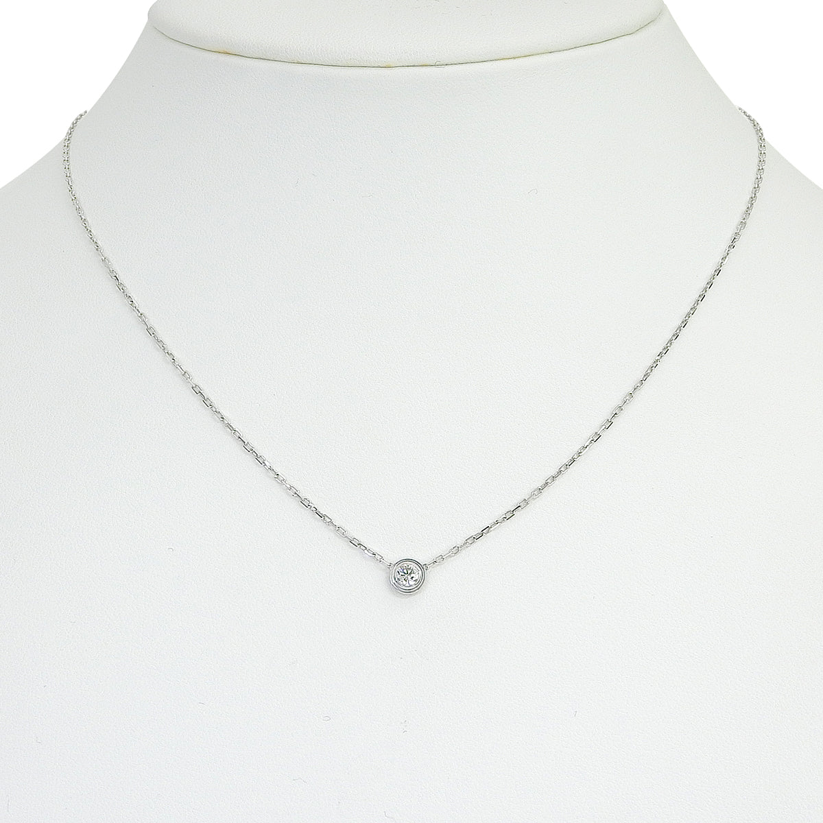 ダムールネックレス ラージモデル ダイヤモンド ホワイトゴールド K18WG 2.8g