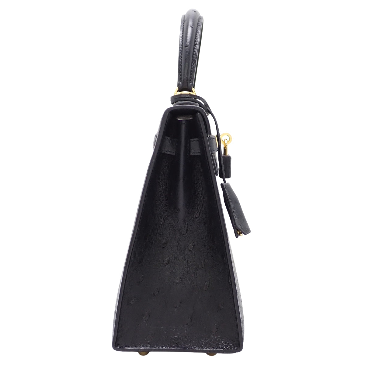 Kelly 25 (Sellier) Ostrich Black Gold Hardware Z stamp