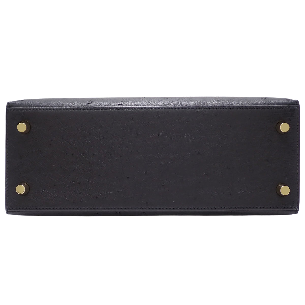 Kelly 25 (Sellier) Ostrich Black Gold Hardware Z stamp