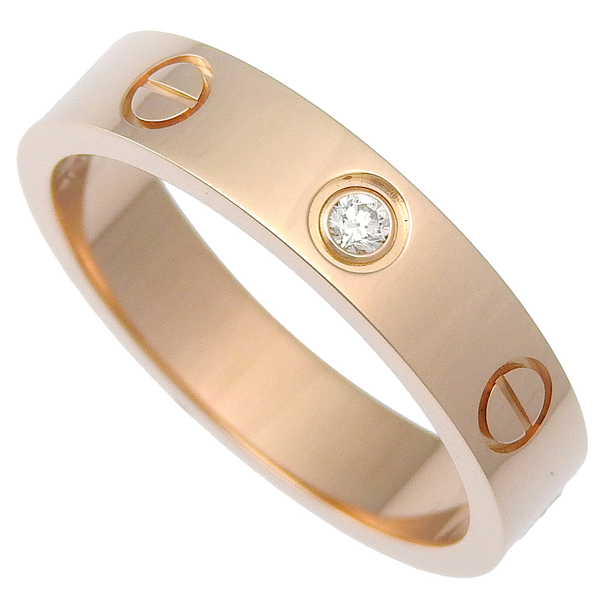 LOVE Ring, small model, 1 diamond, pink gold, 18K PG, size 51, 4.5g