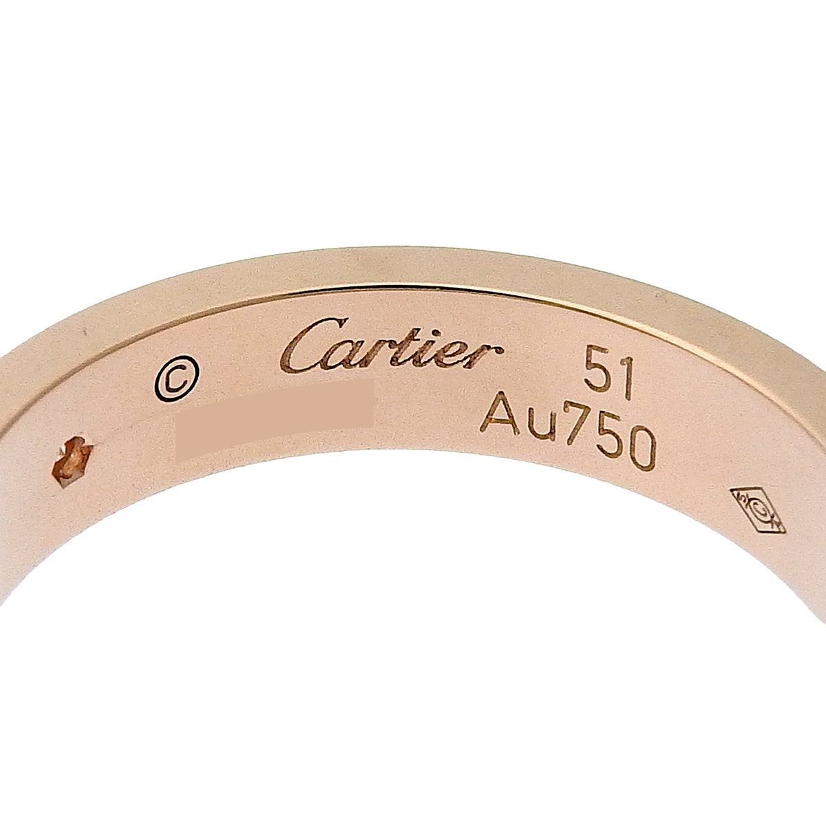 LOVE Ring, small model, 1 diamond, pink gold, 18K PG, size 51, 4.5g