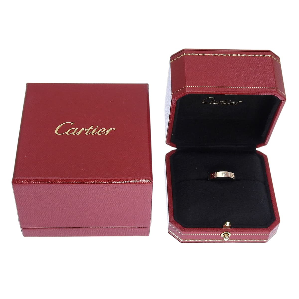 LOVE Ring, small model, 1 diamond, pink gold, 18K PG, size 51, 4.5g