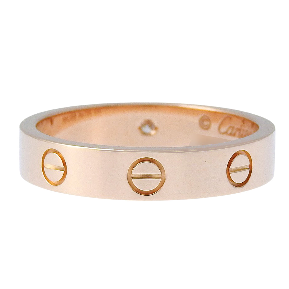 CARTIER(カルティエ) ラブコレクション LOVEリング スモールモデル ダイヤモンド B4050700 ピンクゴールド K18PG 55 4.8g 指輪 ラブリング 1PD ジュエリー レディース 40802215035【中古】【アラモード】