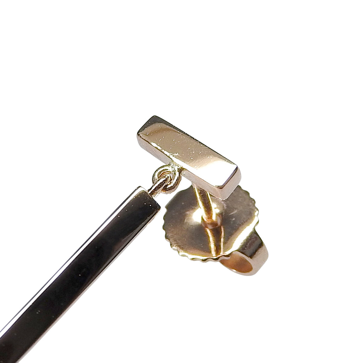 Tワイヤー バー ピアス ピンクゴールド K18PG 3.9g