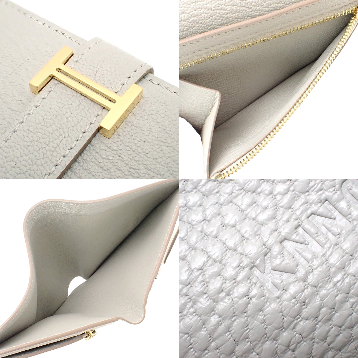ベアンコンパクト シェブルミゾル パールグレー ゴールド金具 K刻印