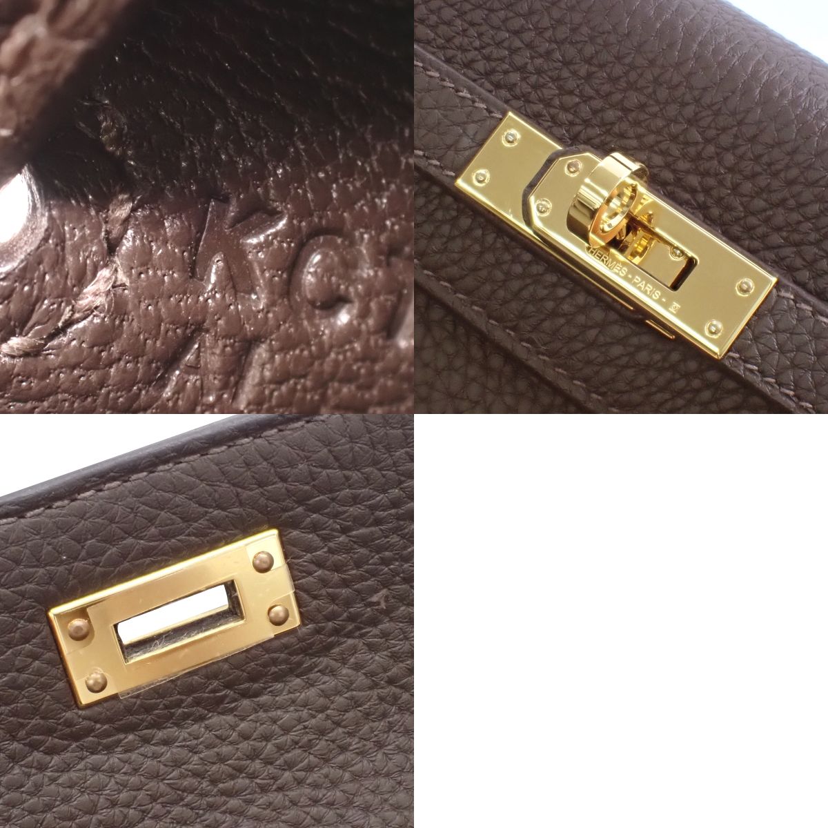 ケリー25 (内縫い) トゴ ショコラ ゴールド金具 K刻印
