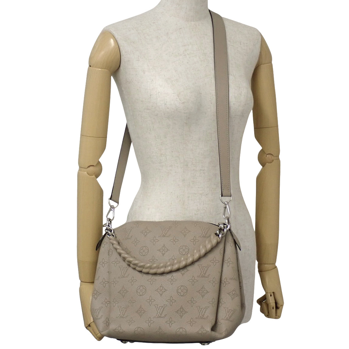 Monogram Mahina Babylone Chain BB, Mahina Leather, Galet, M51224