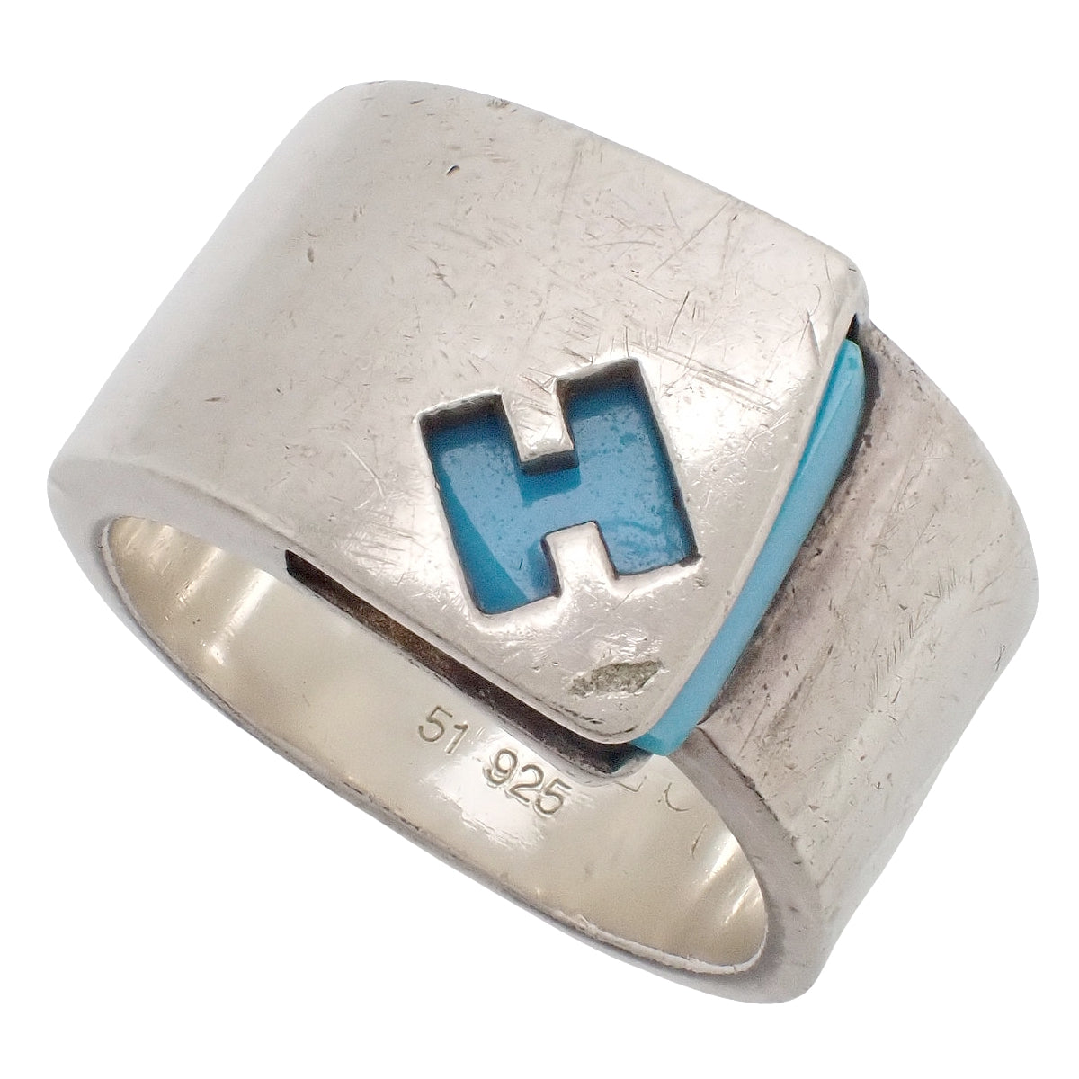 HERMES(エルメス) キャンディリング シルバー SV925 51 指輪 ブルー青 レディース 40802218258【中古】【アラモード】