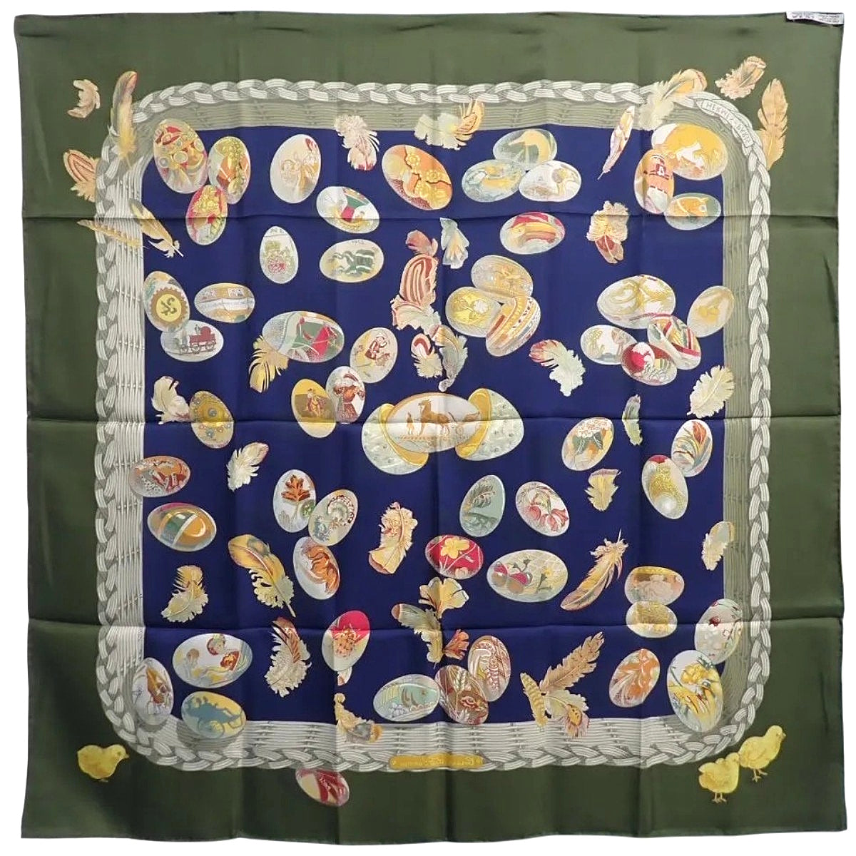Couve d'Herms Hermès Chicks Scarf 90 Silk