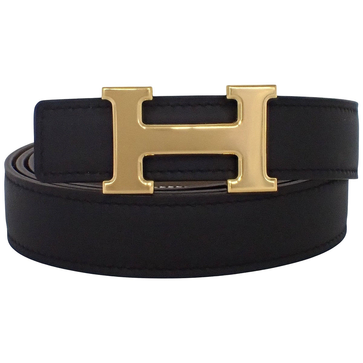 Constance H Belt Reversible Swift Veau Epsom Black Etoupe K stamp
