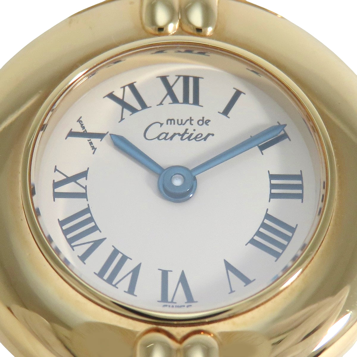 Must de Cartier Vermeil SM W1000653 SV/GP/Leather Ivory Quartz Ladies'