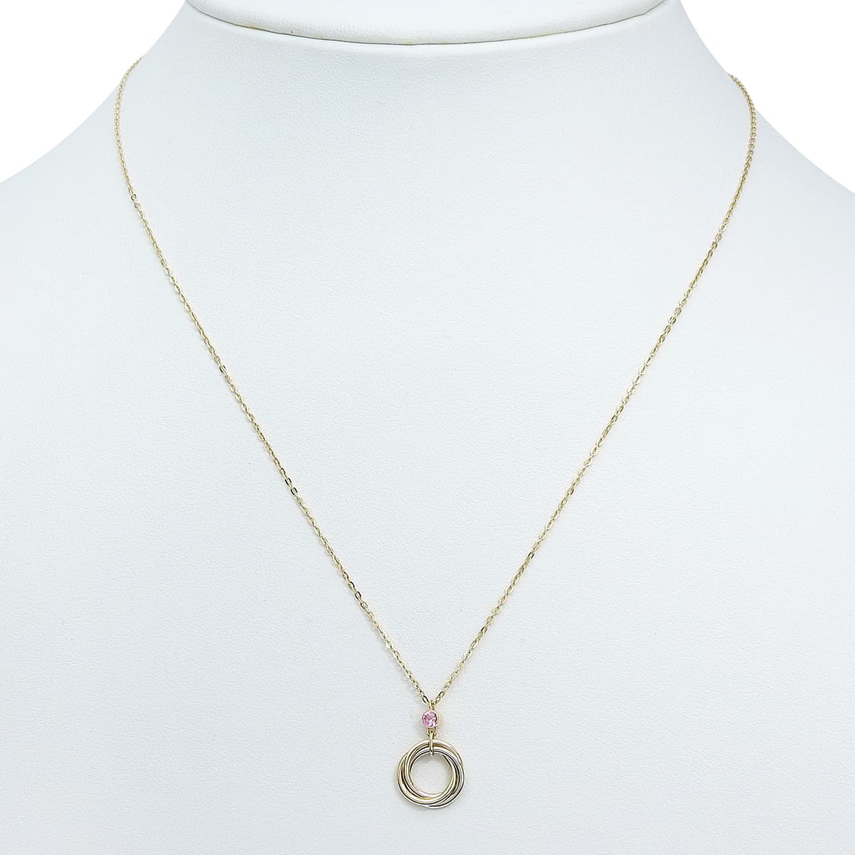 Baby Trinity Necklace Pink Sapphire K18YG WG PG 2.6g
