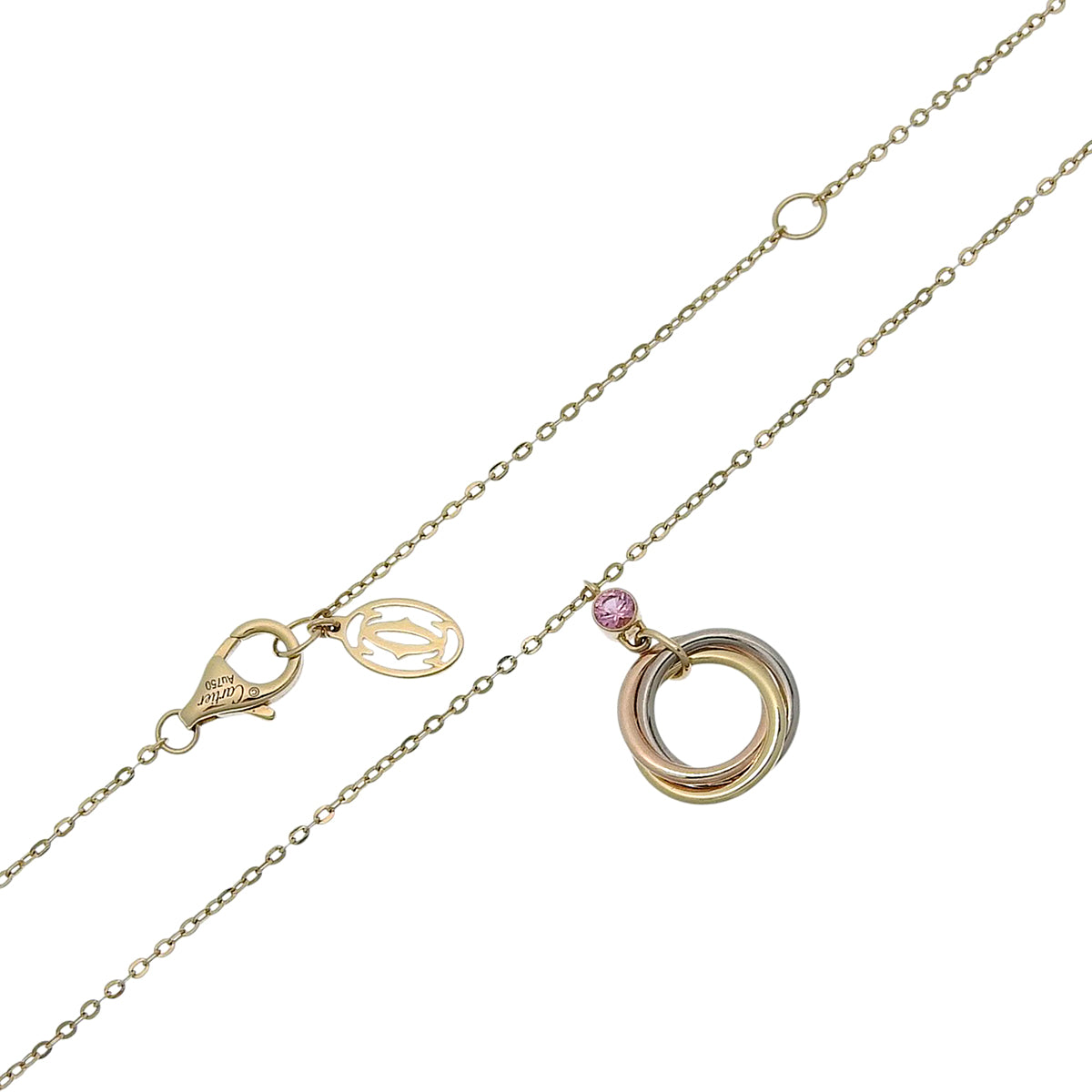 Baby Trinity Necklace Pink Sapphire K18YG WG PG 2.6g