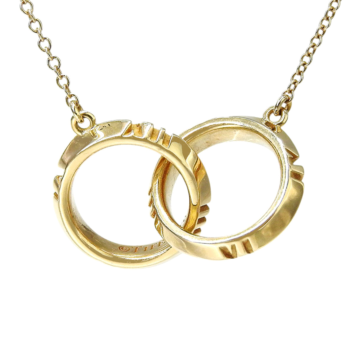 Atlas X Closed Interlocking Necklace Yellow Gold K18YG 5.6g
