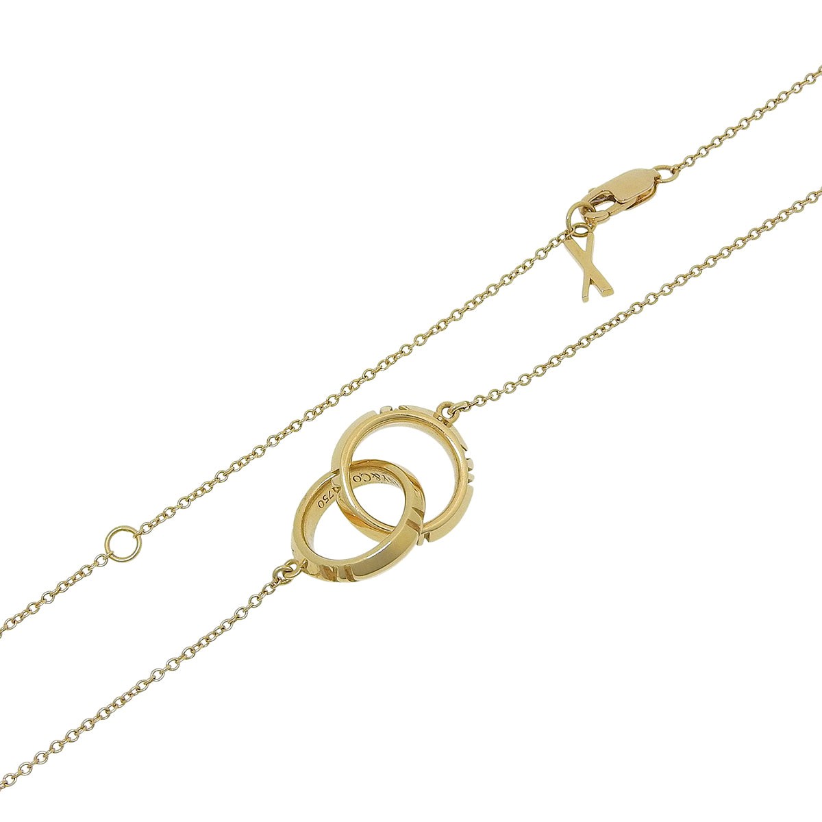 Atlas X Closed Interlocking Necklace Yellow Gold K18YG 5.6g