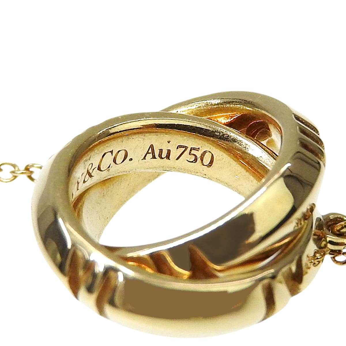 Atlas X Closed Interlocking Necklace Yellow Gold K18YG 5.6g