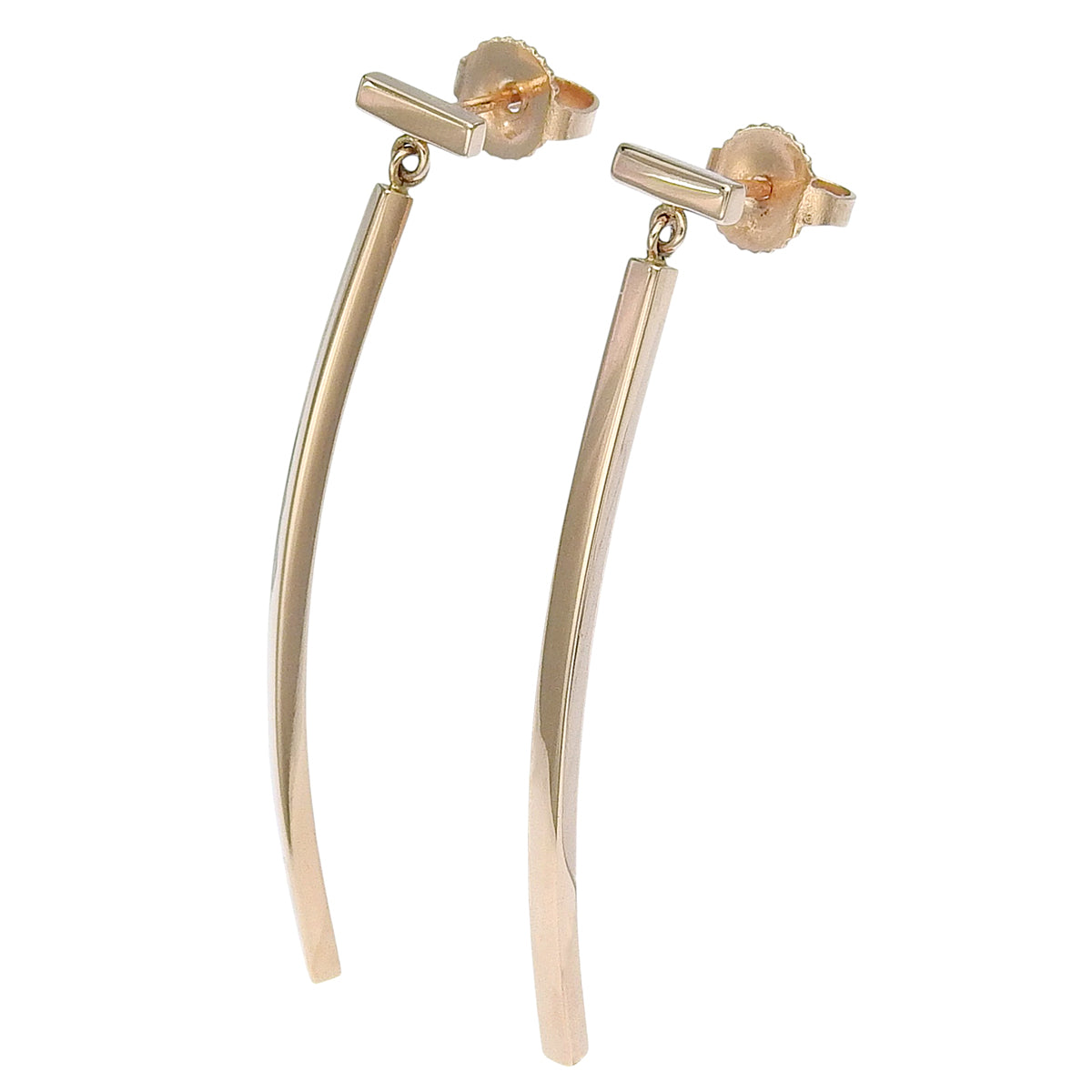 Tワイヤーバー ピアス ピンクゴールド K18PG 4.7g