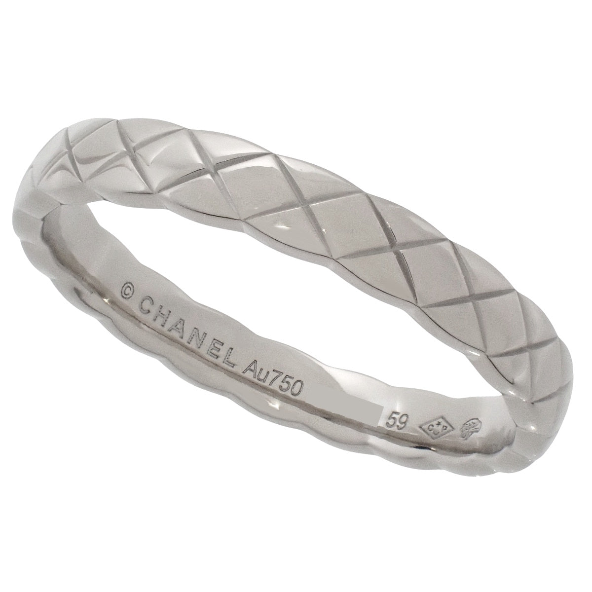 COCO CRUSH ring, mini model, 18K white gold, size 59, 4.4g
