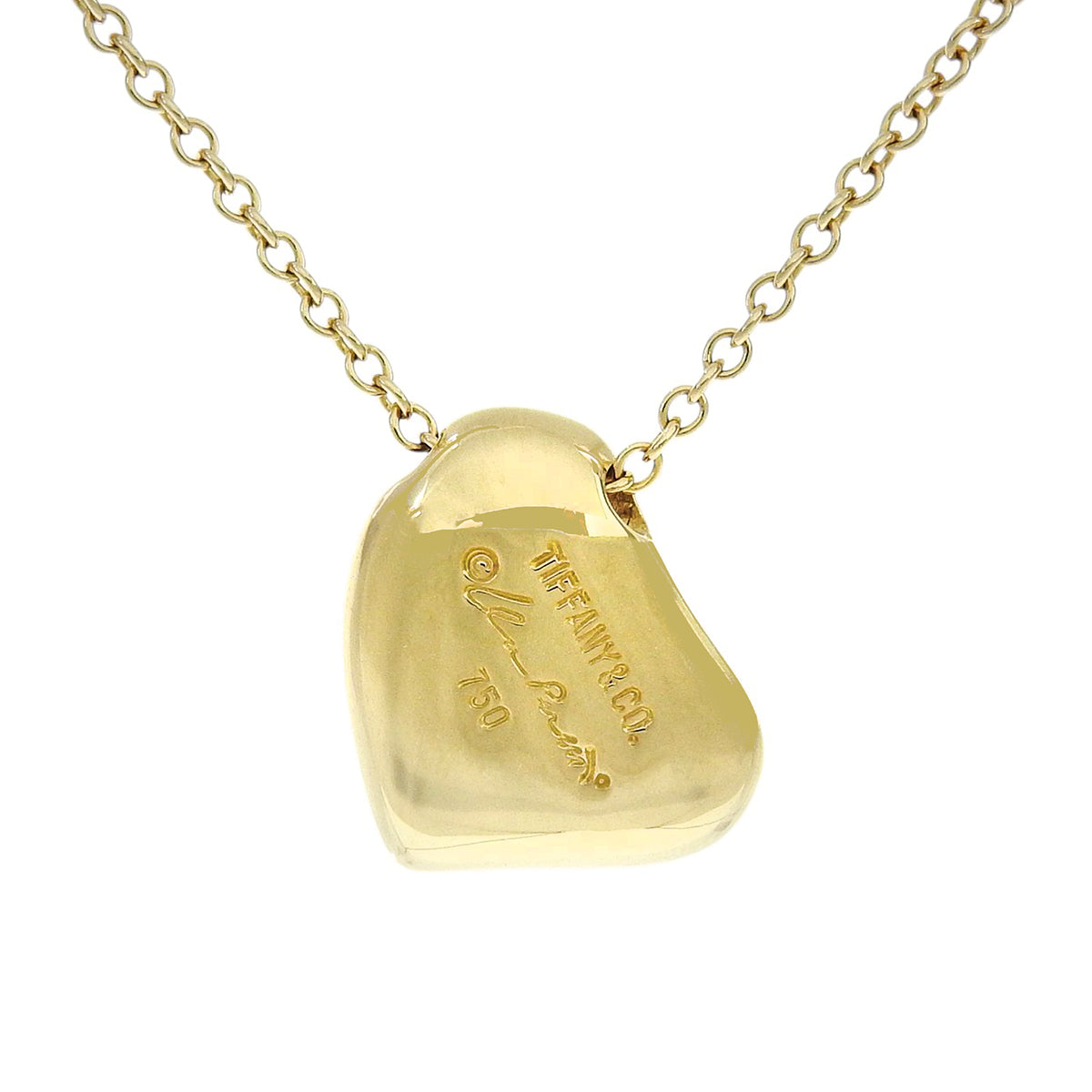 Full Heart Pendant Yellow Gold K18YG 4.4g