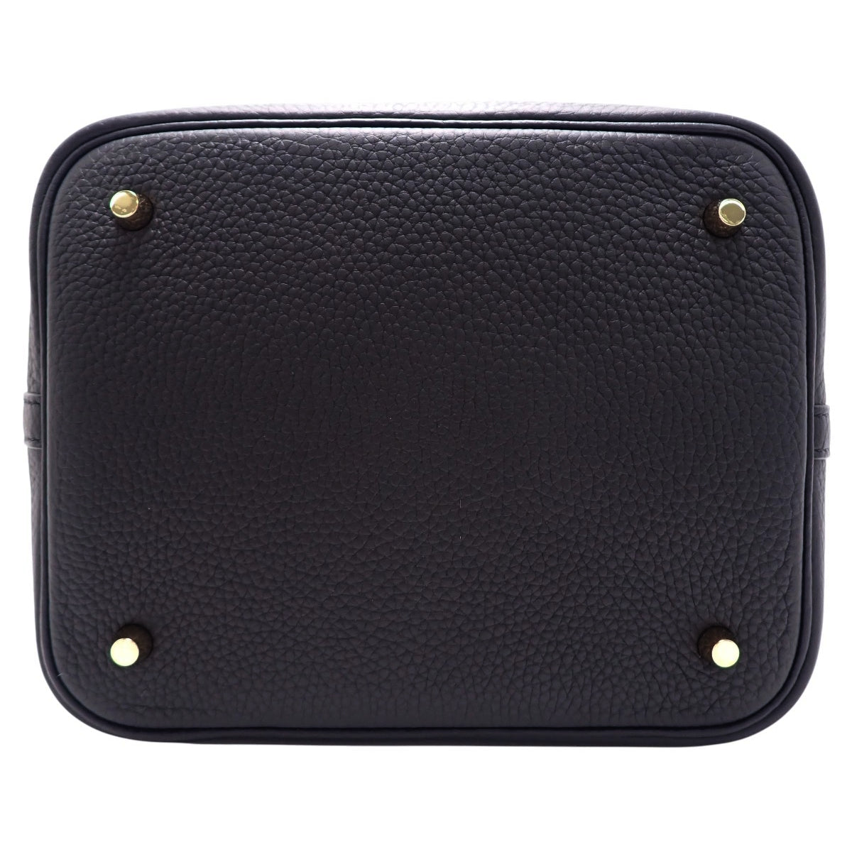 Picotain Lock MM Taurillon Clemence Black Gold Hardware K Stamp