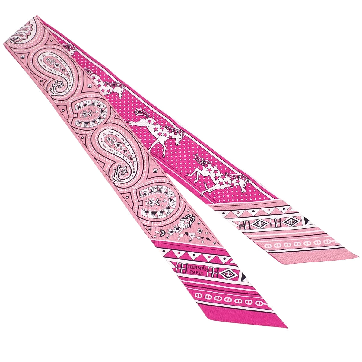 Cheval de Cœur Bandana Twilly, Sale Item, Silk, Fuchsia/Vieux Rose, H064259S 06