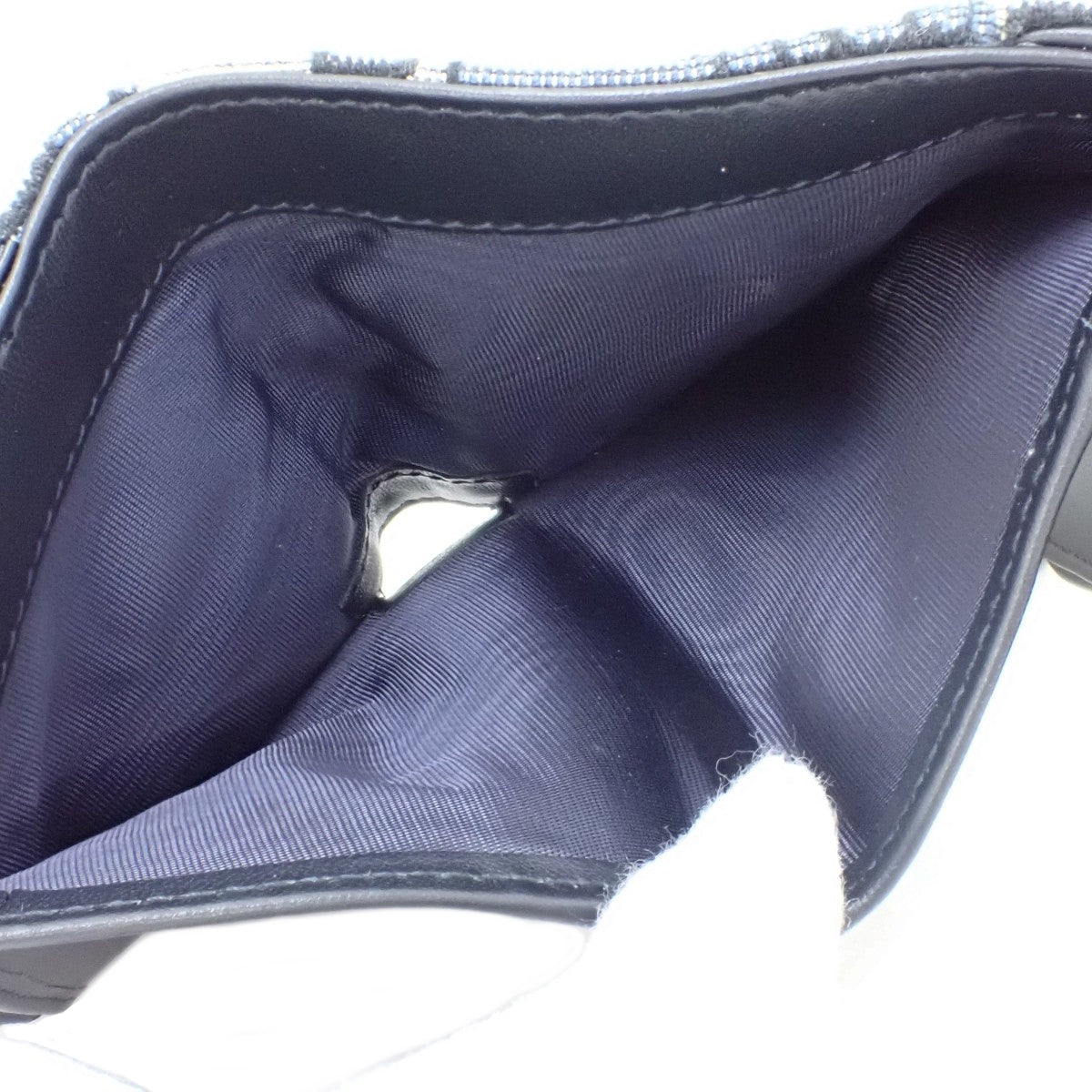 トロッター SADDLE ロータスウォレット ディオール オブリークジャガード ネイビー ブルー ベージュ S5652CTZQ_M928