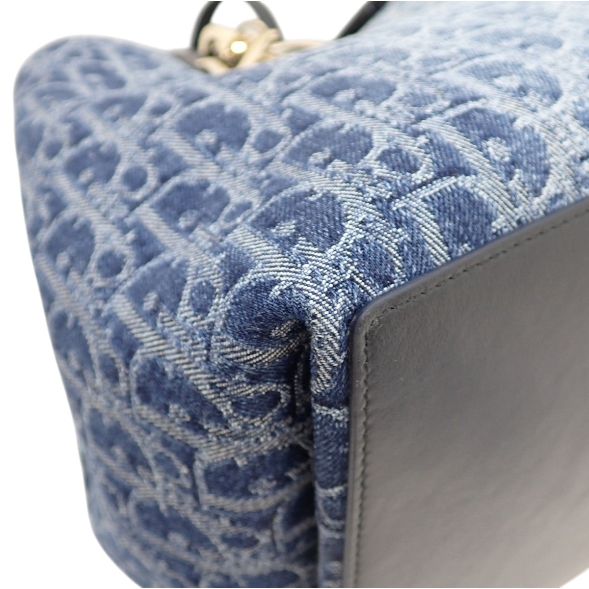 Dior Toujours バッグ ミディアム コットンデニム レザー デニム ディオール オブリーク ジャカード ブルー M2821ODCE_M49E