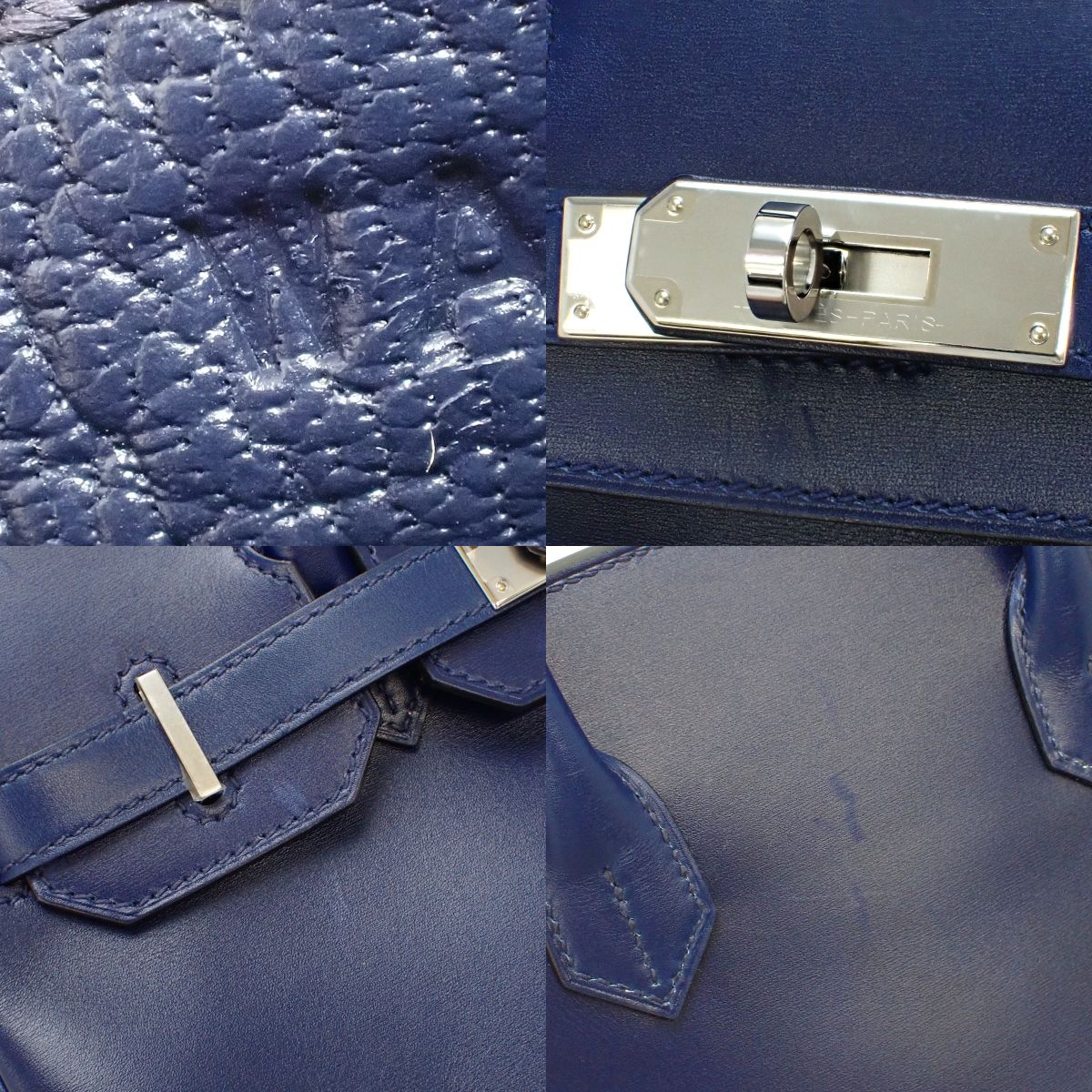 Birkin 30 Tadelakt Bleu Electrique Silver Hardware W Stamp
