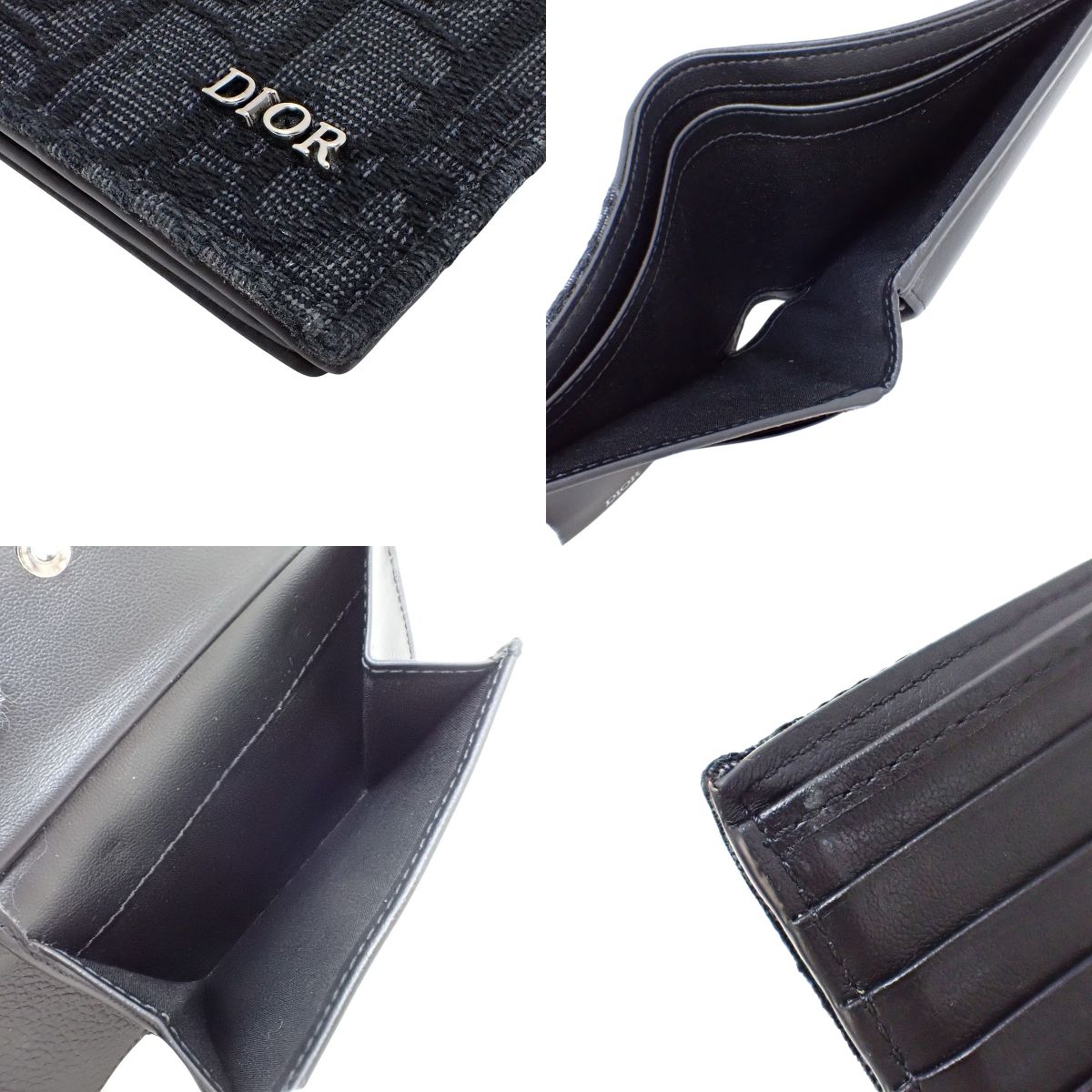 Saddle ウォレット コインケース付き レザー ディオール オブリーク ジャカード ブラック 2ADBC306YKS_H03E